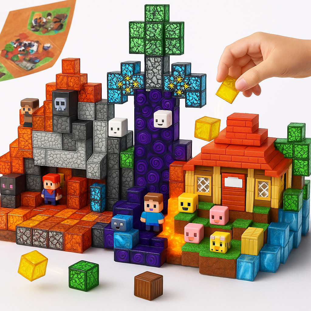 200-Piece Kids' Magnetic Building Block Set