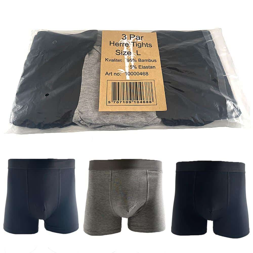 3 Pairs of Men's Bamboo Boxer Briefs – Soft & Breathable Underwear