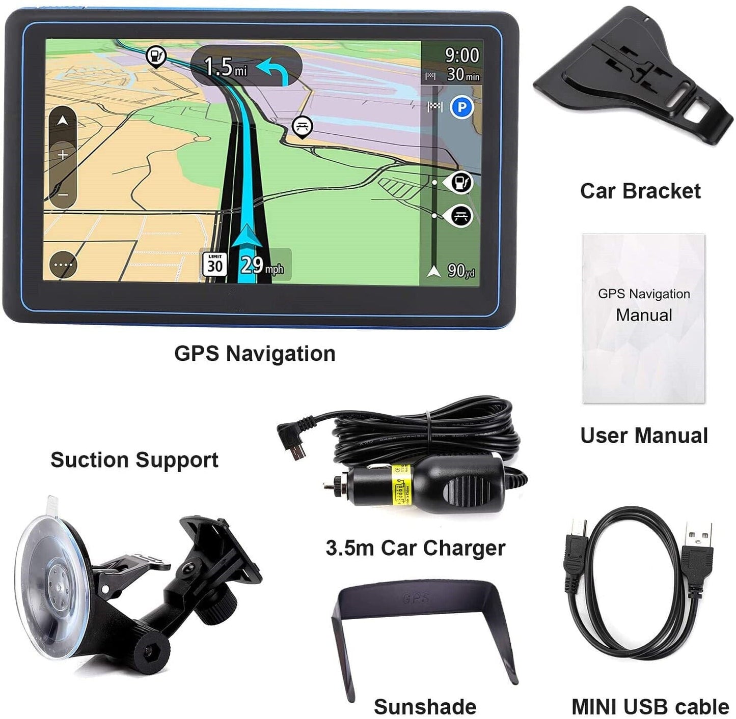 7 GPS Navigation System – 2026 Upgraded Sat Nav for Cars & Trucks