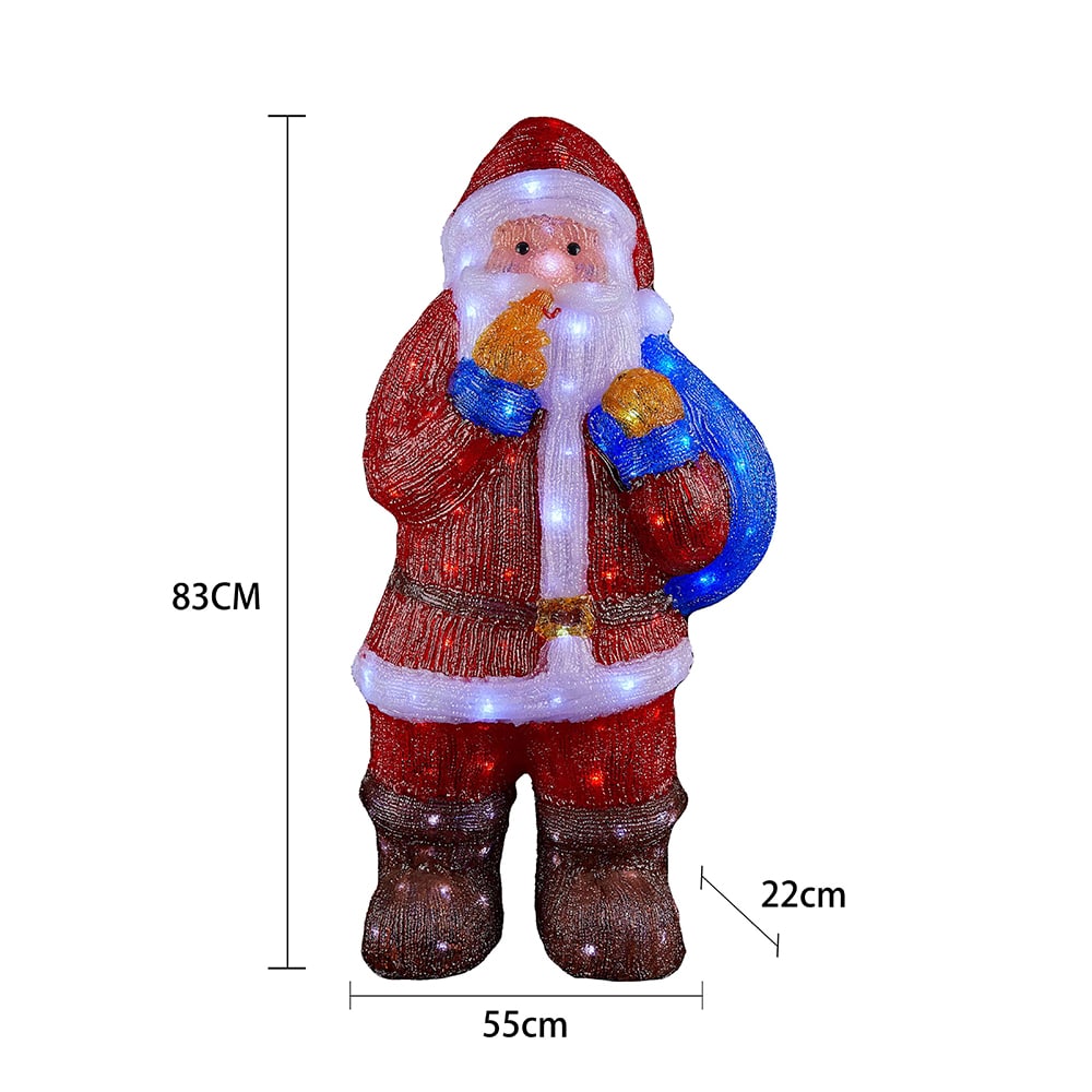 Acrylic Santa Claus with LED Lights - Height 83 cm