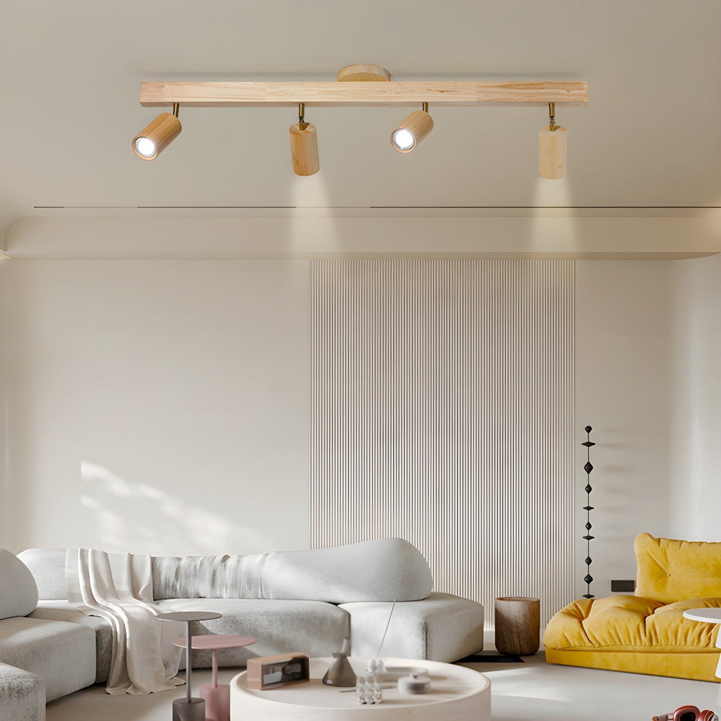 Adjustable Wooden Spotlight - Modern Ceiling Lamp - LED Fixture - Image 4