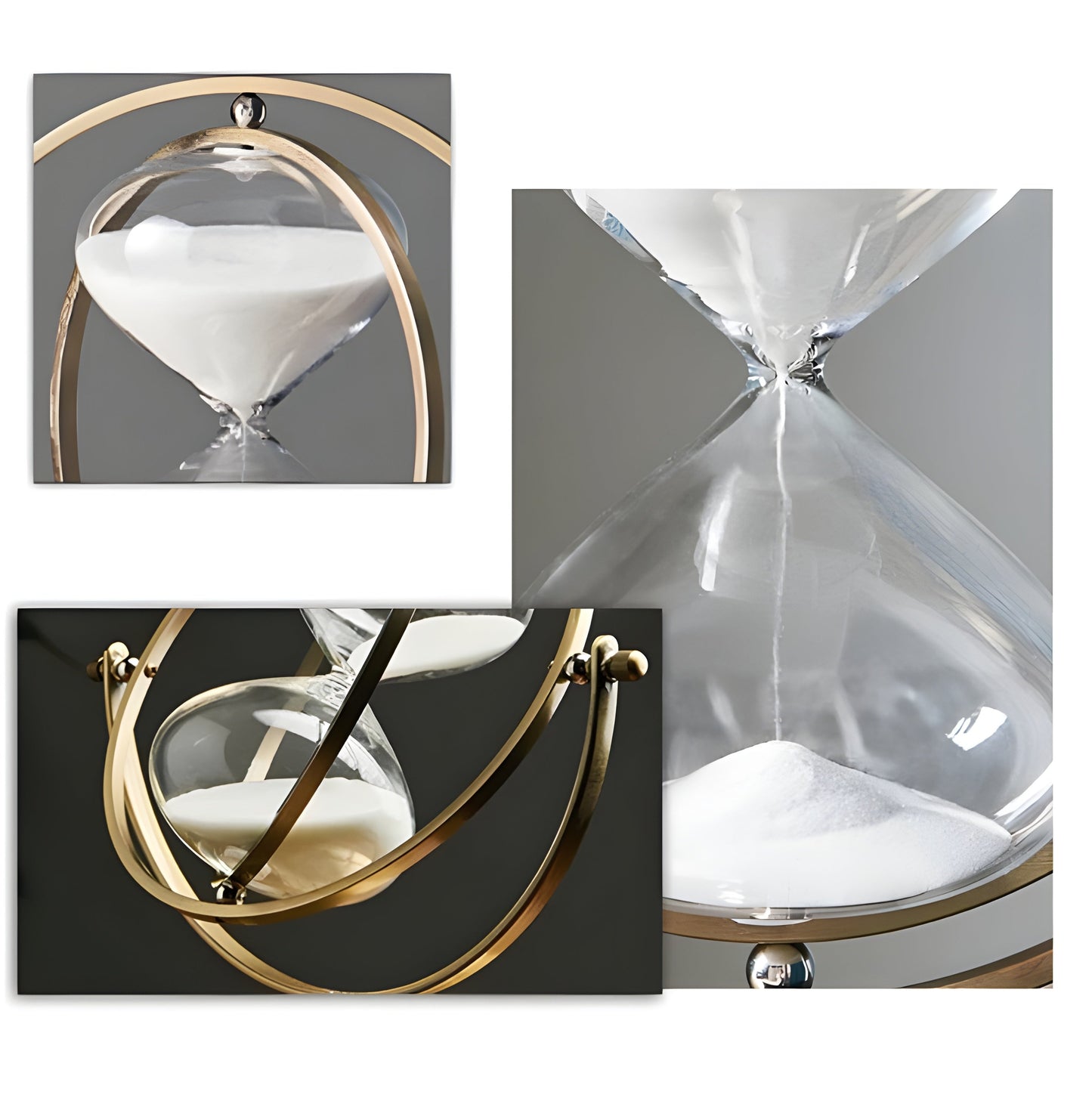 Bella | GracefulTime Clock – Luxury Hourglass with Elegant Gold Frame & Timeless Design