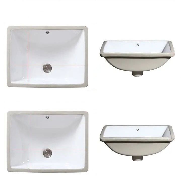 Bella Modern Undermount Oval Porcelain Sink with Pop-Up Drain