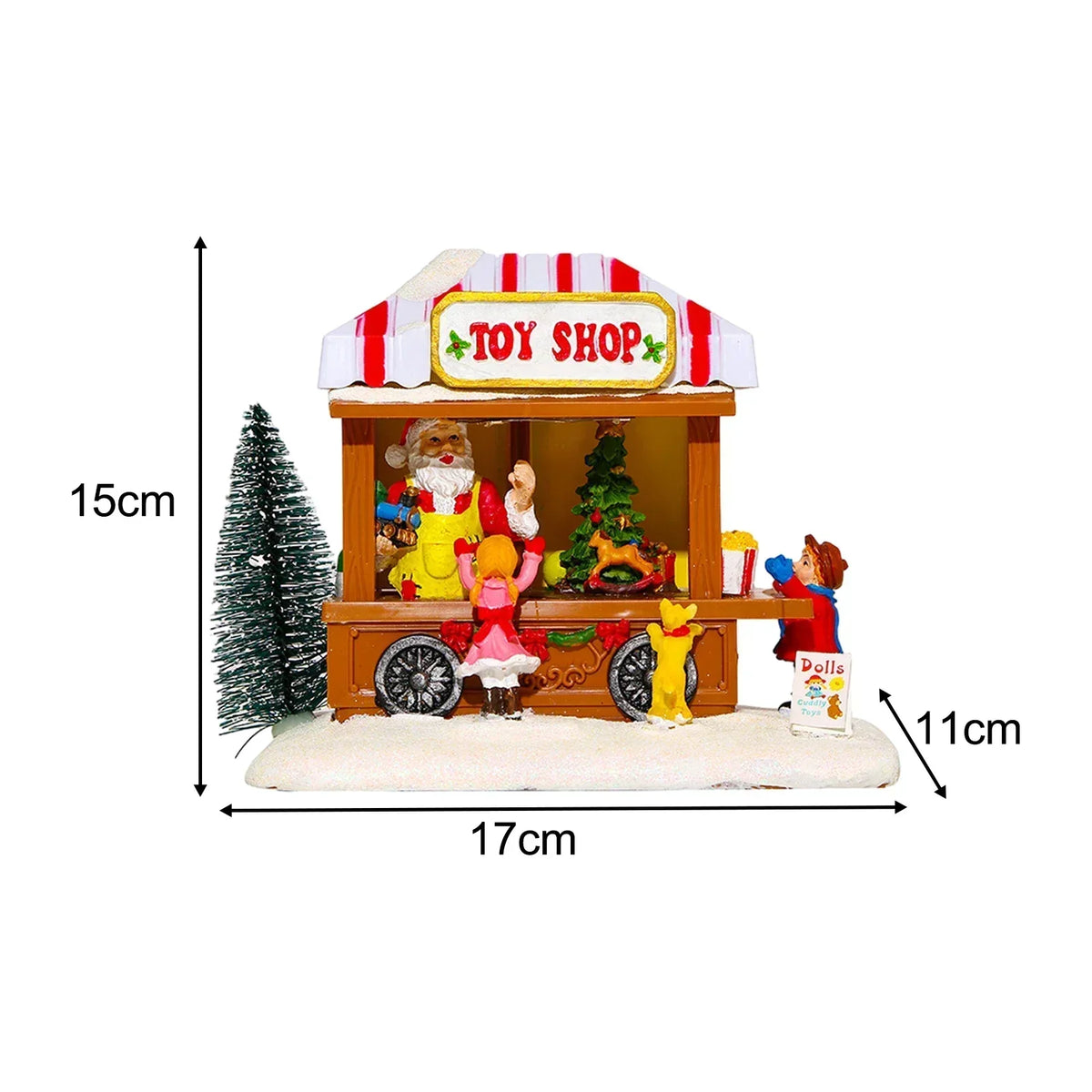 Christmas Toy Shop Scene with LED Lights and Music