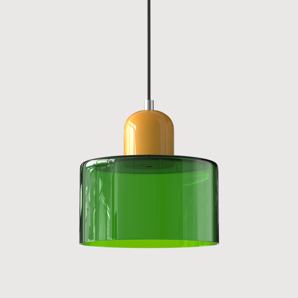 Cylindrical Glass Pendant Light - Modern Iron LED Fixture - Stylish Home Lighting - Image 37