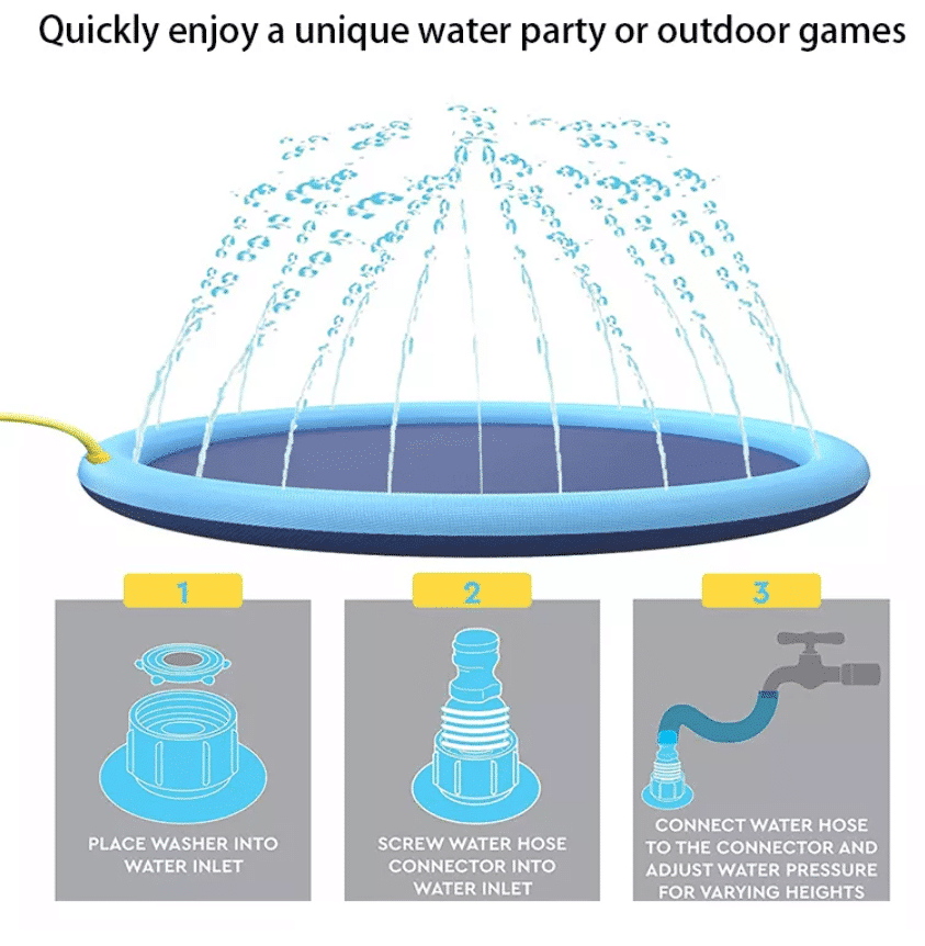 Dog Pool with Water Sprinkler (Available in Sizes for Large and Small Dogs)