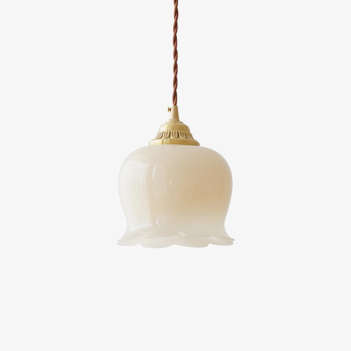 Elegant Glass Petal Pendant Light - Resin & Wrought Iron Fixture - Stylish Hanging Lamp - Image 7