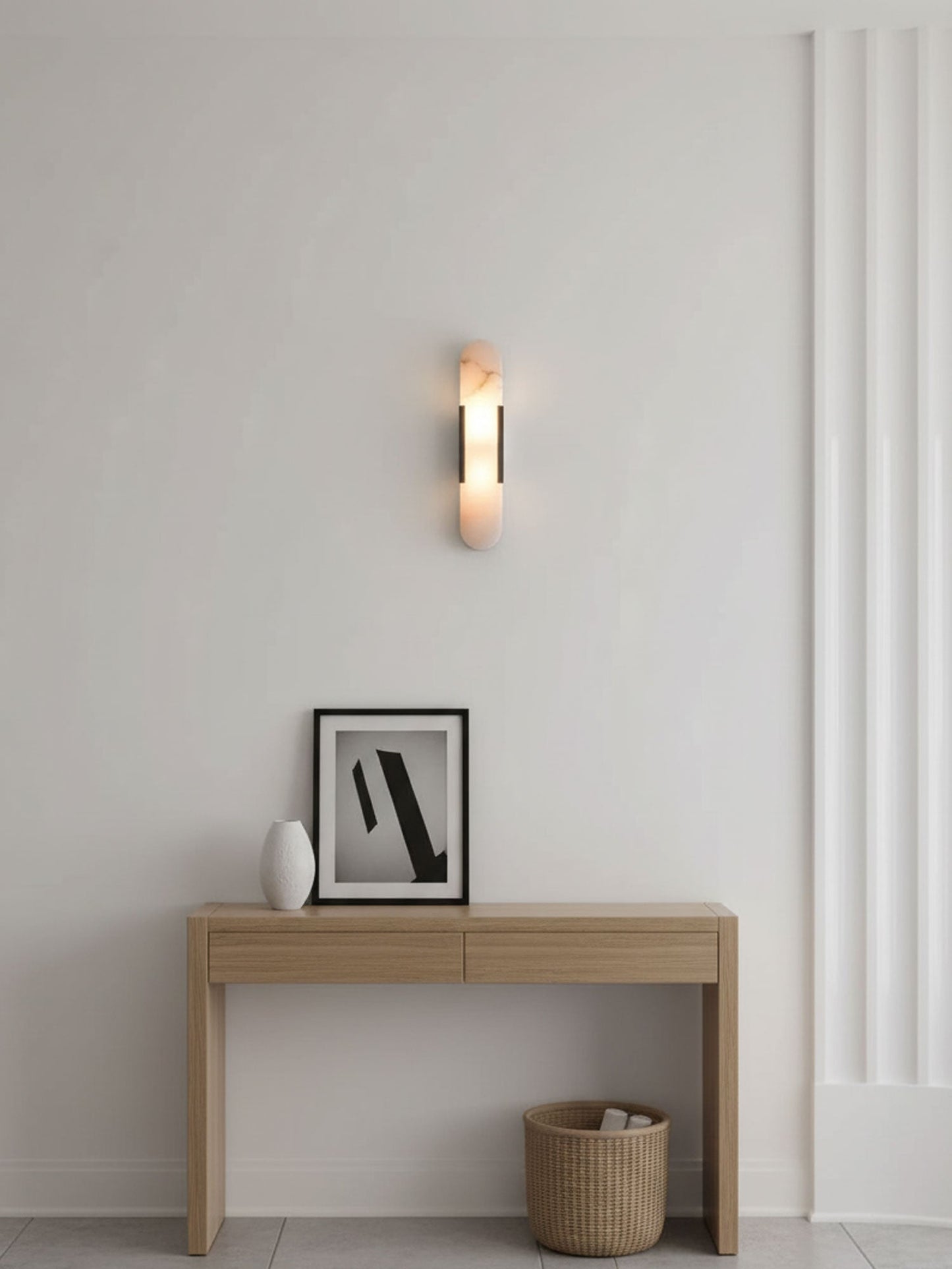 Elegant Marble Wall Sconce - Modern 2-Light Wall Lamp - Stylish Lighting Fixture - Image 5