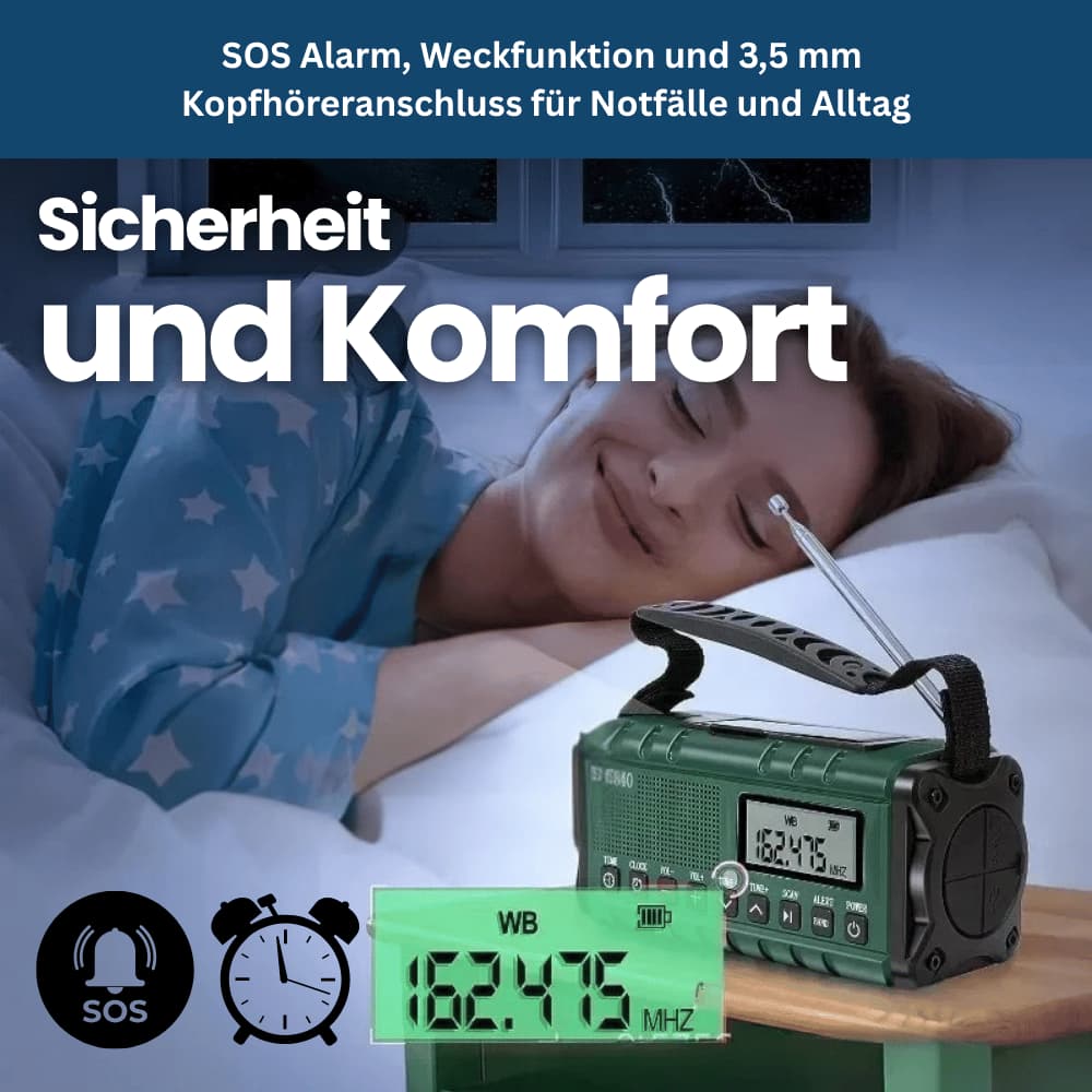 Emergency Solar Crank Radio Flashlight
