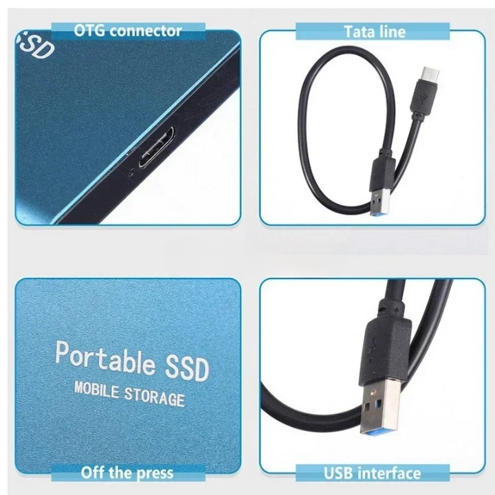 External SSD 2TB Portable Shockproof High-Speed Storage