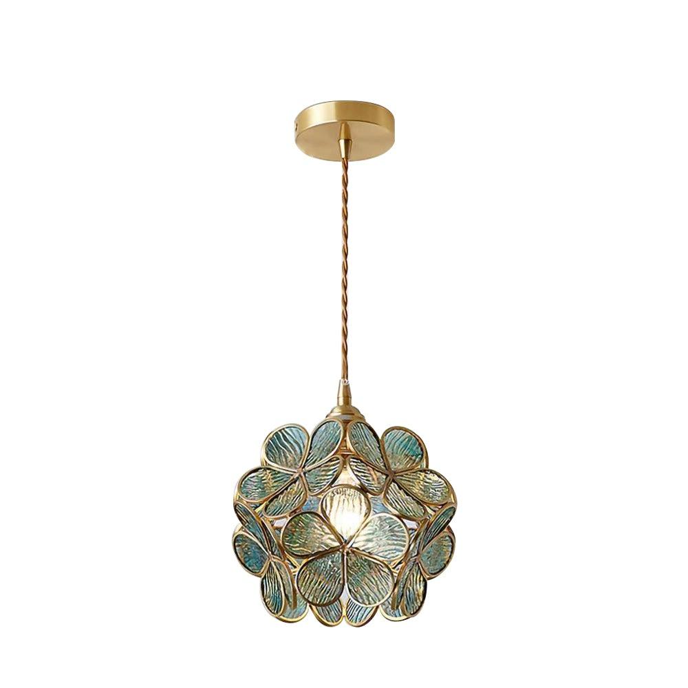 Floral Glass Pendant Light - Brass Accent - Stylish Ceiling Lighting - Image 10