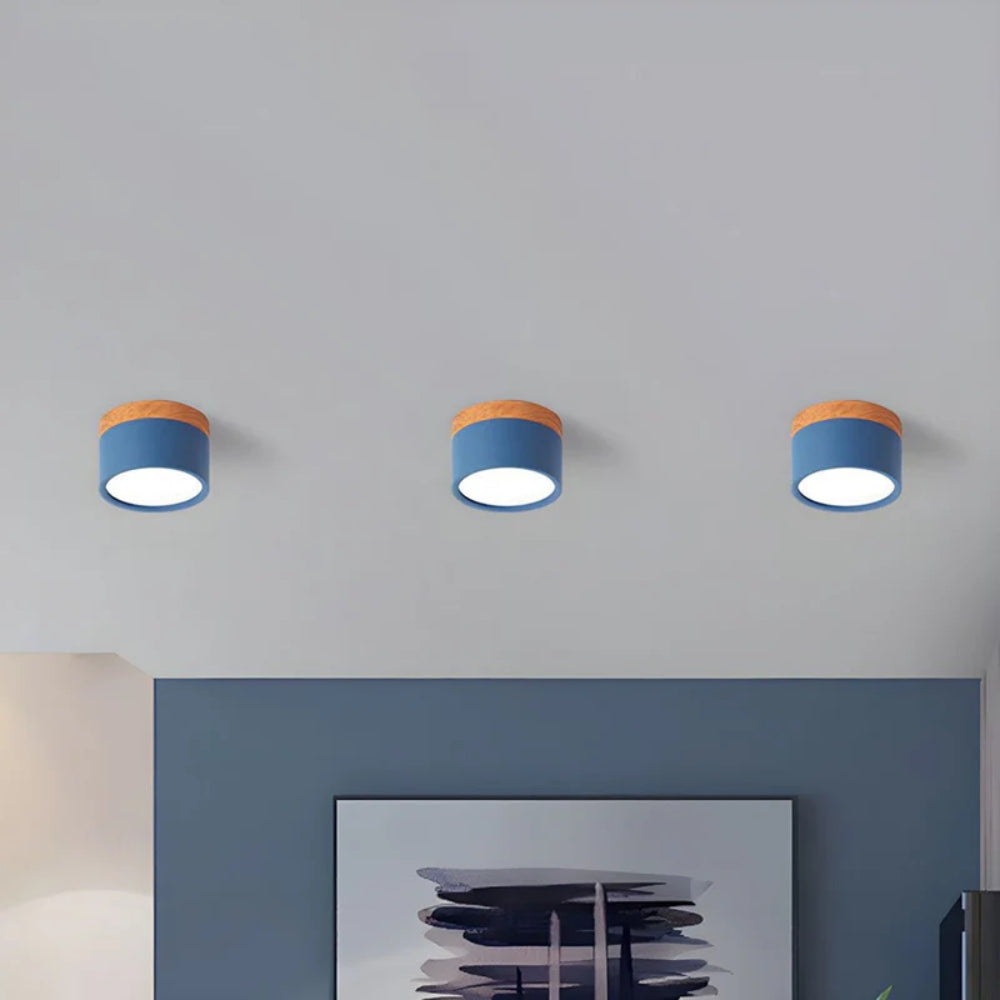 Flush Mount Ceiling Light - Wood Accent - Minimalist Style - Image 8