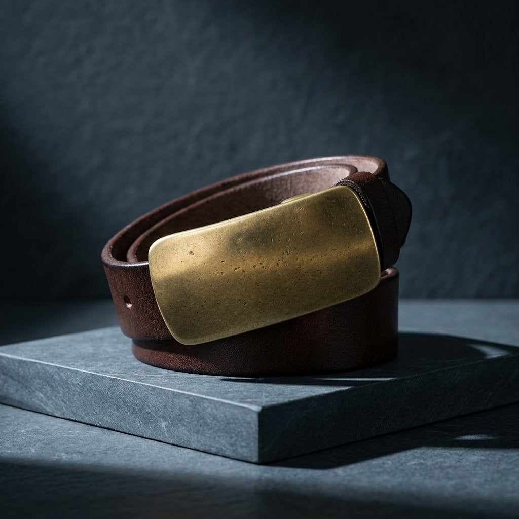 Full Grain Brass Buckle Belt