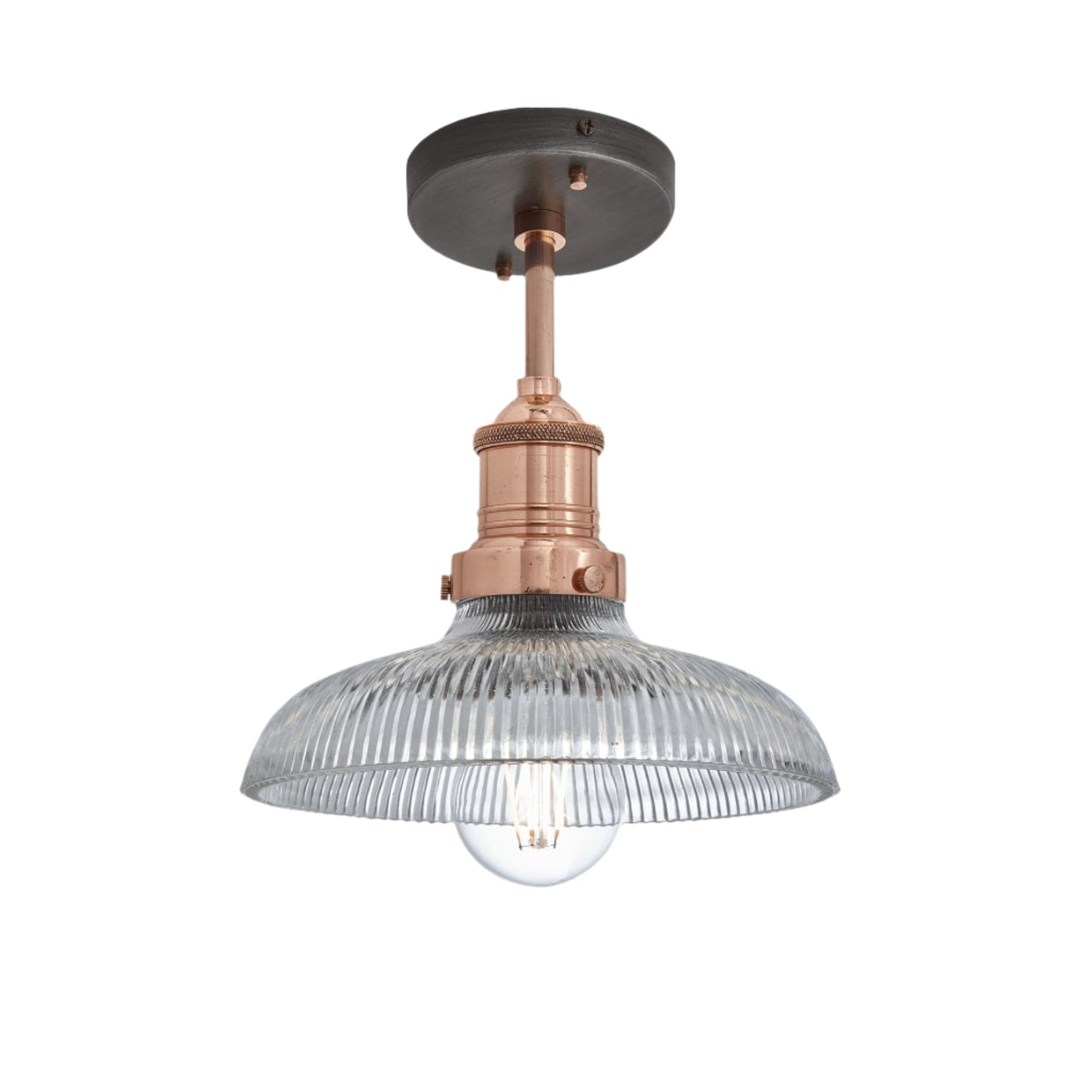 Glass Dome Flush Mount Ceiling Light - 8 Inch - Industrial Style Lighting - Image 6