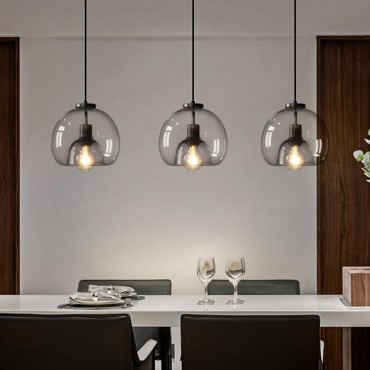 Glass Dome Pendant Light - Modern Style - Single Light - Adjustable Drop - Image 5