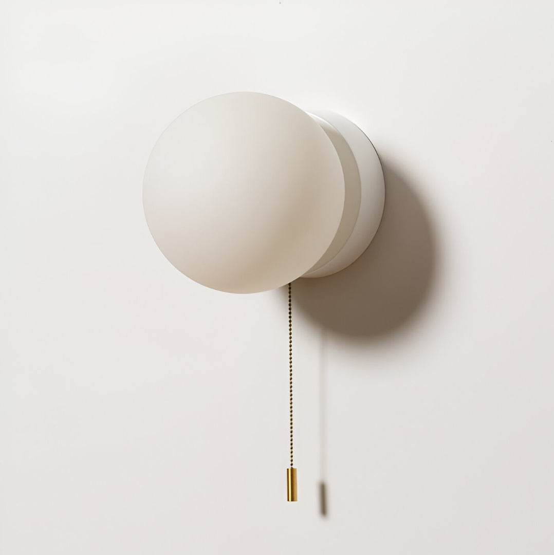 Glass Globe Wall Sconce - Minimalist Style - LED Lighting - Pull Cord Lamp - Image 5