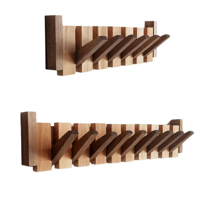 HarmonyCoat Wooden Piano Coat Rack – Stylish Wall Decor & Practical Storage Organizer