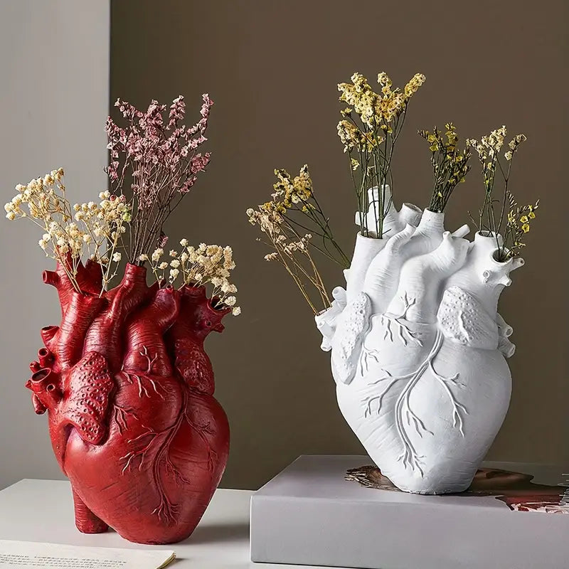 Heart Shaped Vase - Unique Decorative Design - Artistic Sculpture - Ceramic Centerpiece - Image 5