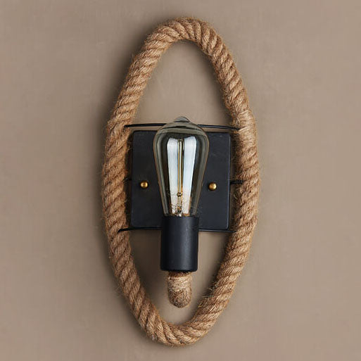 Hemp Rope Wall Sconce - Industrial - Farmhouse - Round Lighting Fixture - Image 6