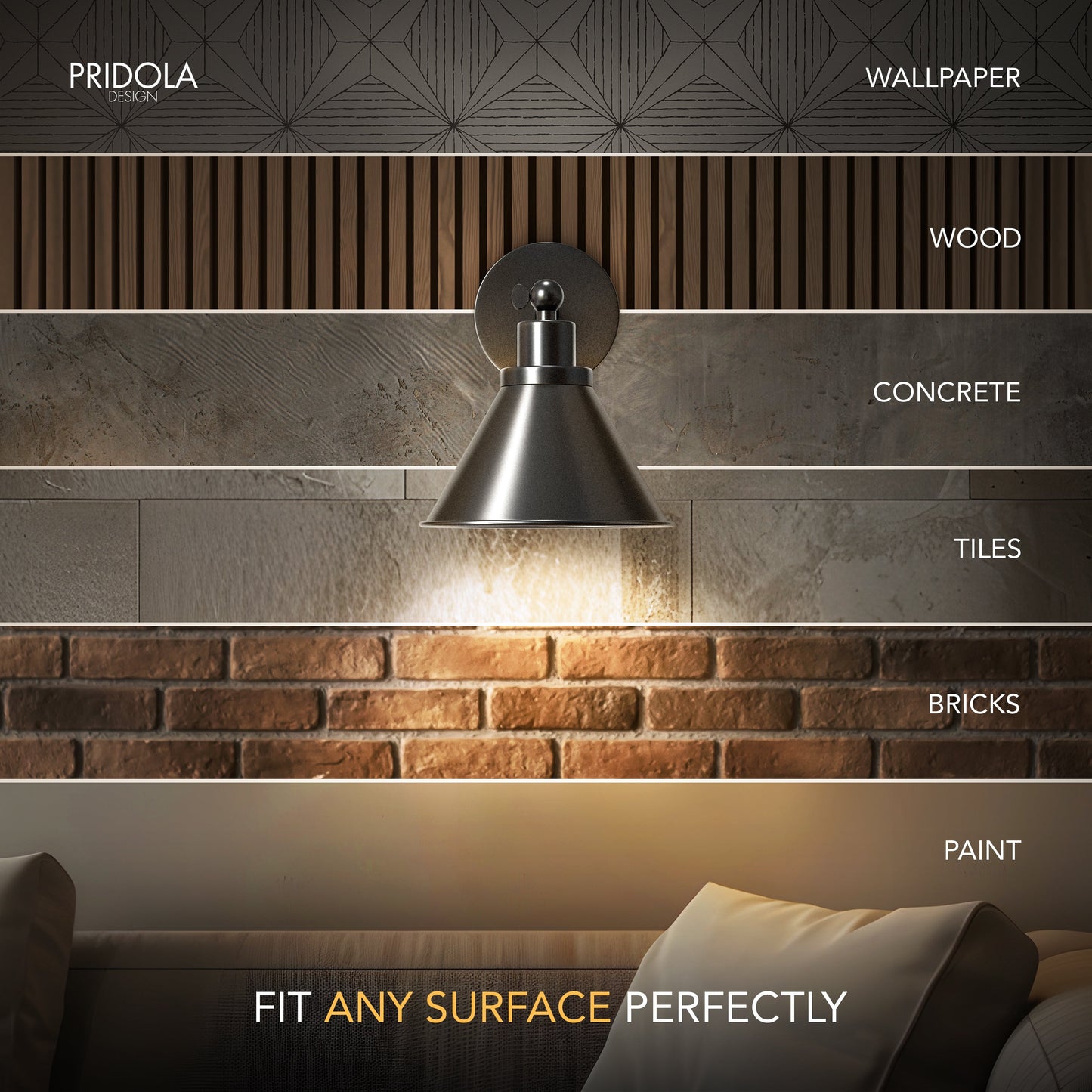 Industrial Black Metal Wall Sconce - Wireless Lighting - Cone Shade - Image 5