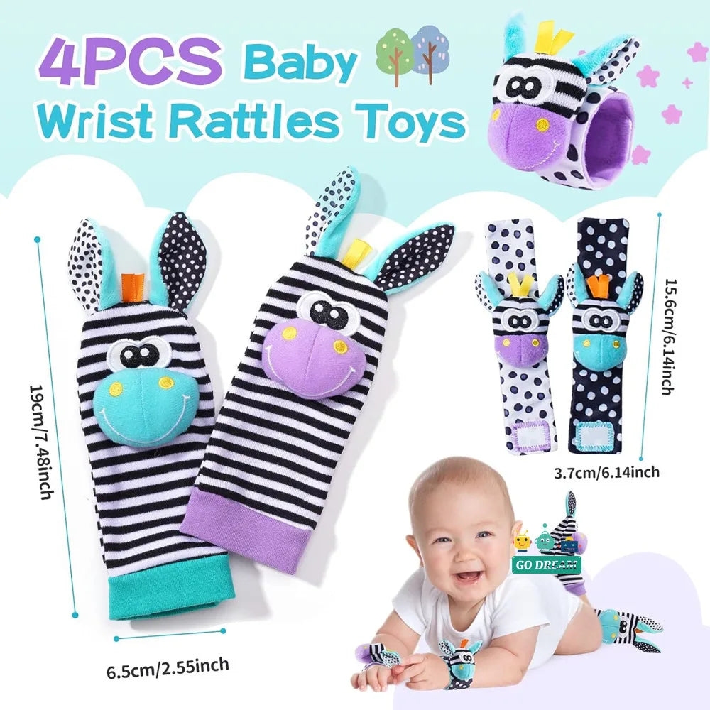 Infant Wrist Rattle Socks - Early Educational Sensory Toy