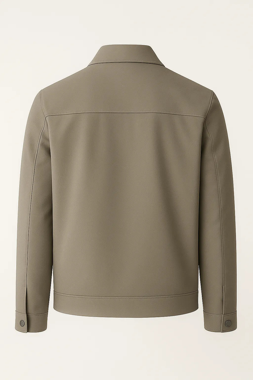 Khaki Casual Jacket with Classic Collar and Soft Plaid Lining for Men and Women - Ideal for Changeable Weather