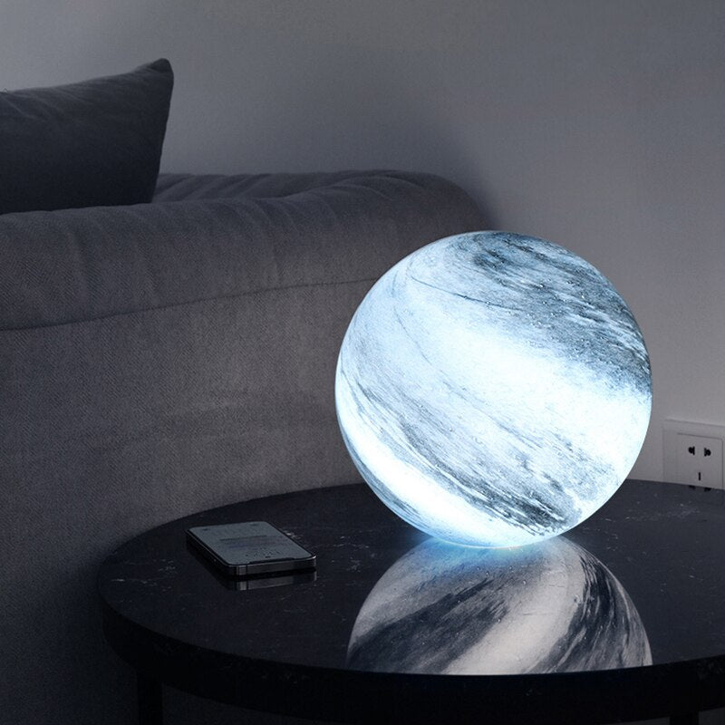 LunaSphere Glass Table Lamp - Celestial Design - Modern Decorative Accent Light - Image 5