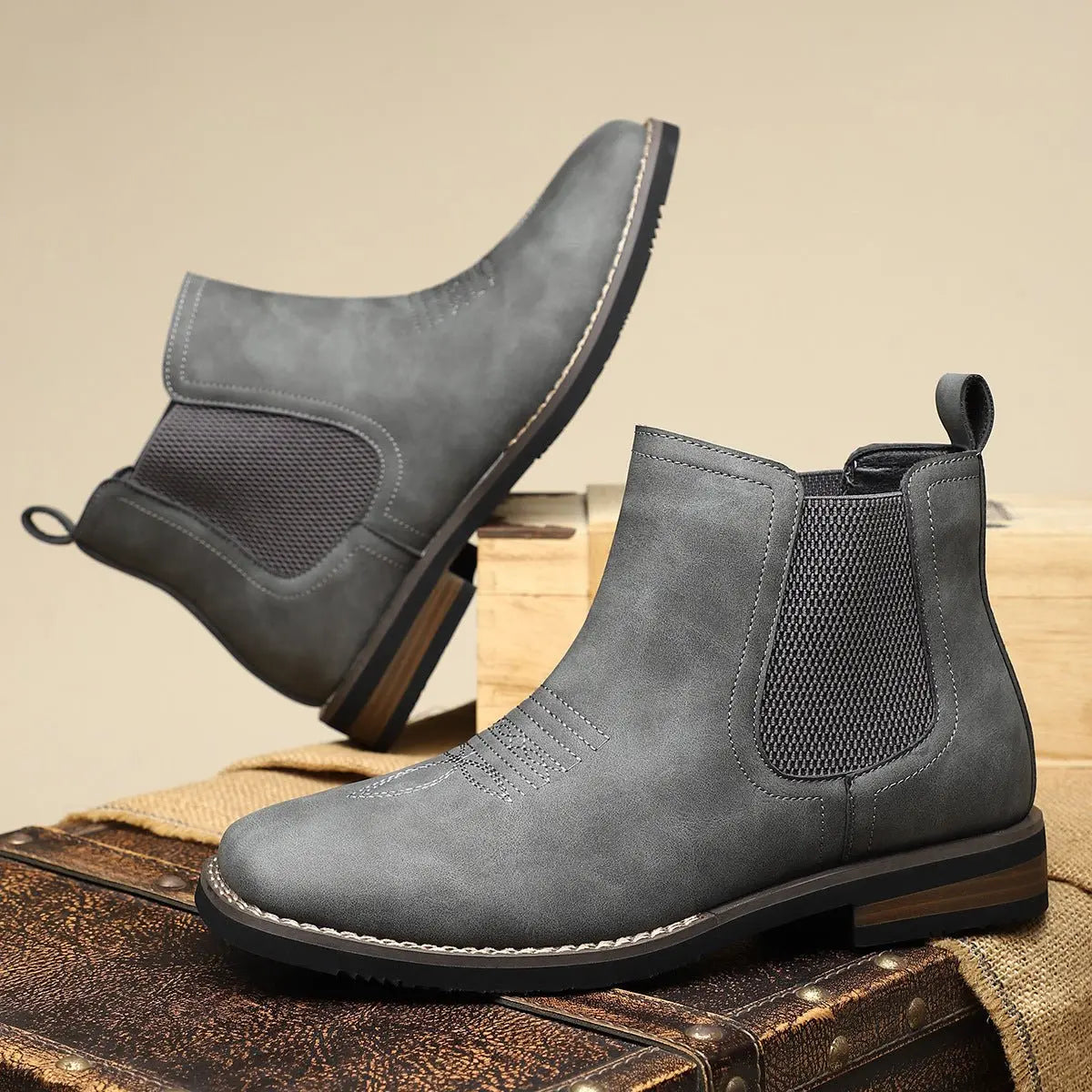 Men's Western-Stitch Chelsea Slip-On Ankle Boots