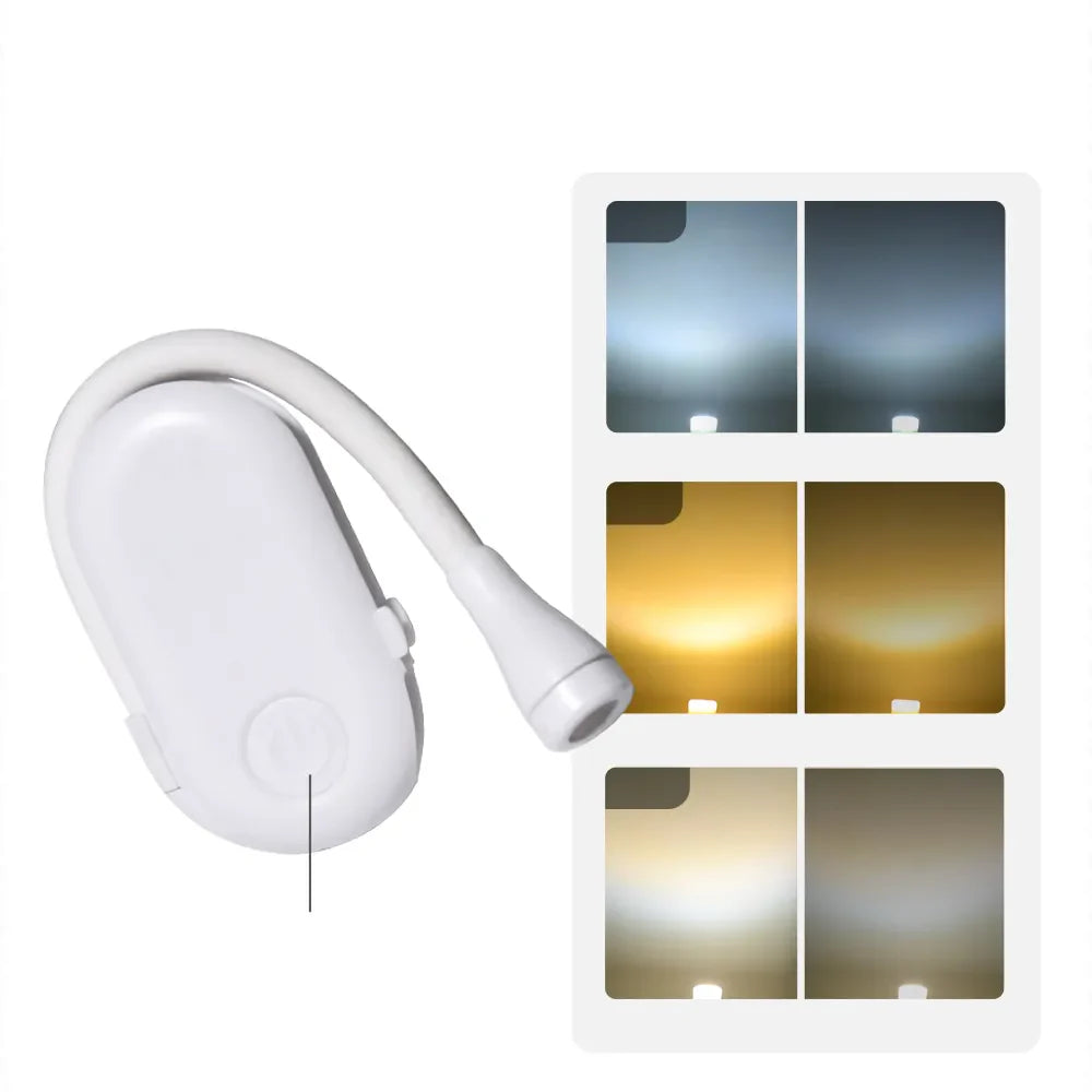 Mini Book Light - Portable Clip-On Night Light with USB Charging, Dimmable LED for Bedroom, Eye Protection and Camping - 360° Flip Clip Book Lamp