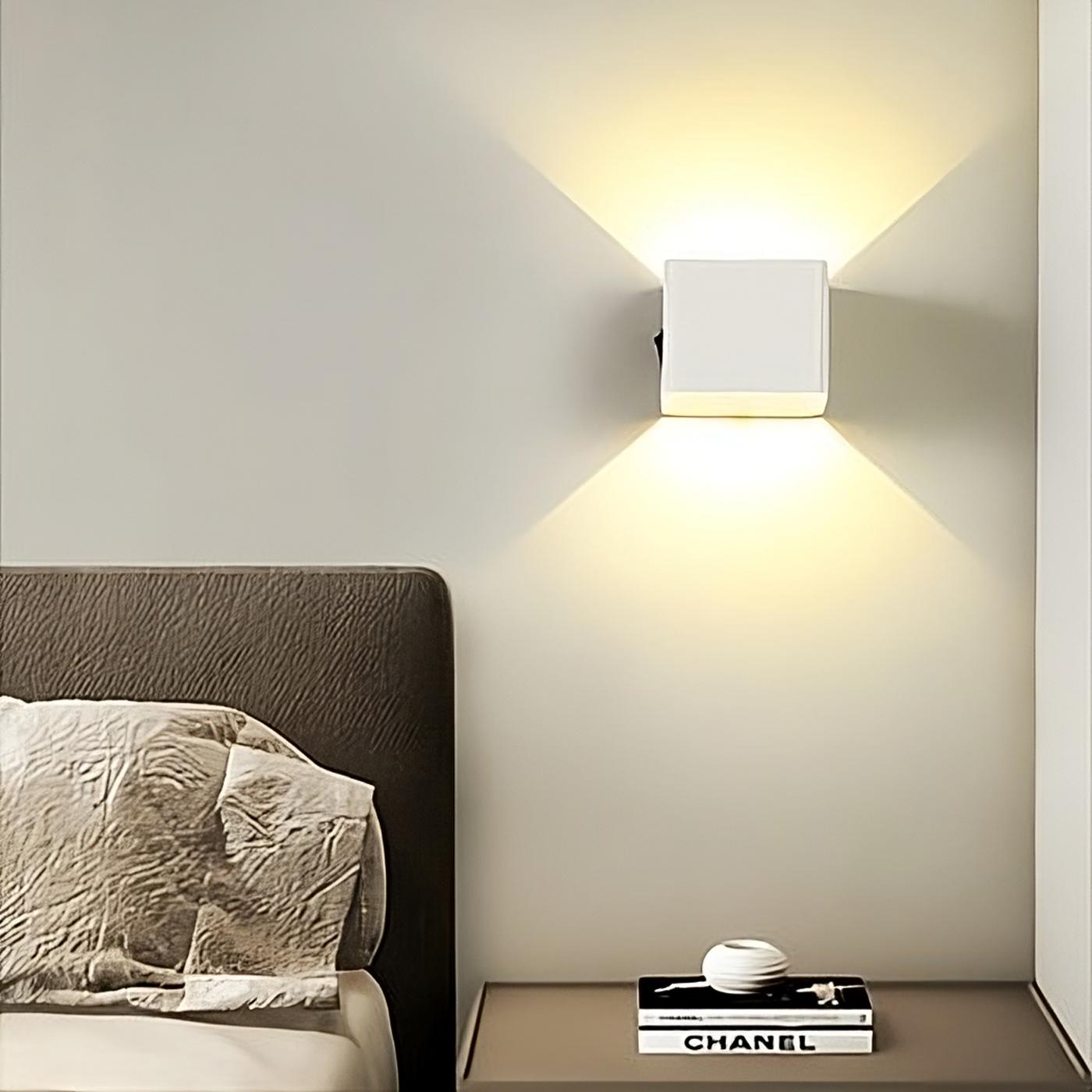 Modern Cube Wall Lamp - Matte Black Finish - Motion Sensor Option - Image 6