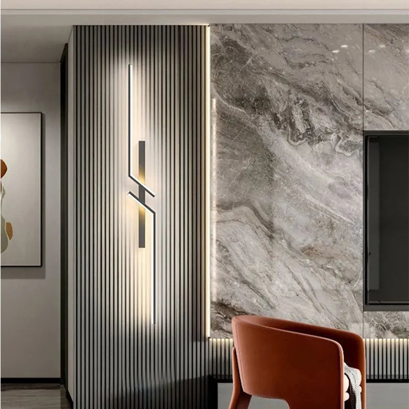 Modern Geometric LED Wall Sconce - Black Finish - Minimalist Accent Lighting - Image 2