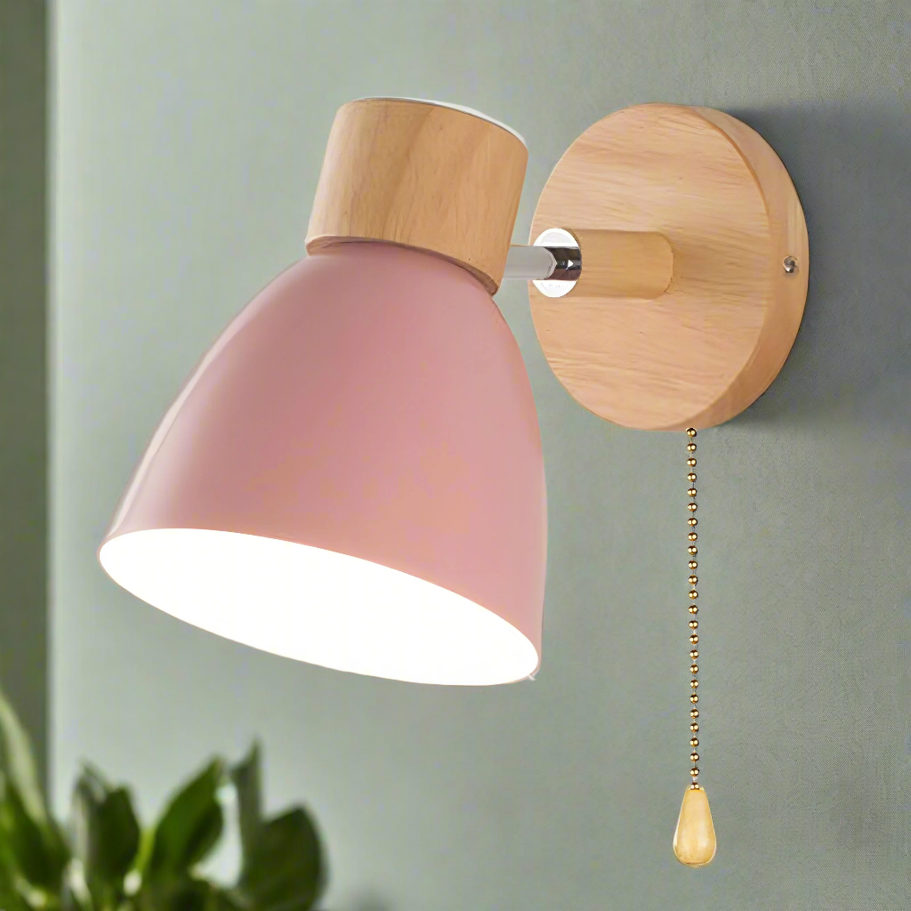 Modern Scandinavian Wall Lights with Pull Switch