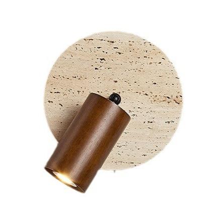 Modern Wall Sconce - Travertine & Wood - Rotatable LED Accent Lamp - Image 6