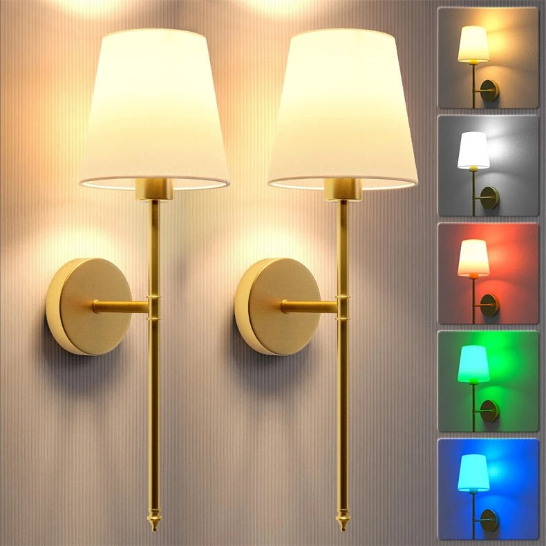 Modern Wireless Battery-Operated Wall Sconces - Set of 2