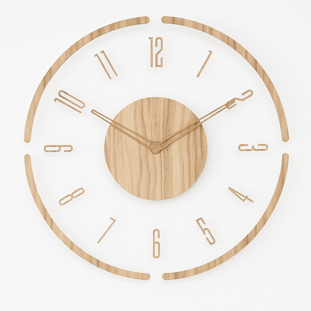 Natural Wood Wall Clock - Silent Scandinavian Design - Minimalist Home Decor - Image 4
