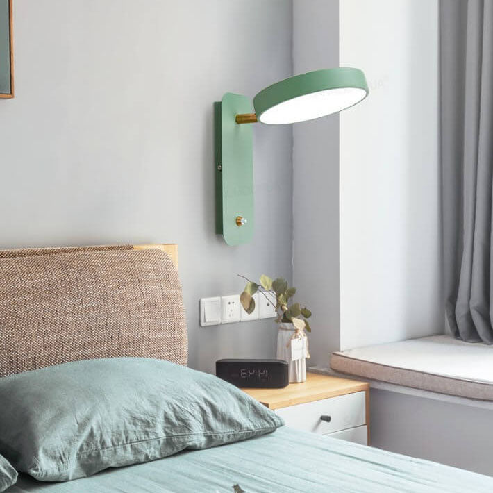 Nordic Style Wall Light with Rubberwood Accent - LED Reading Light with Switch - Image 3