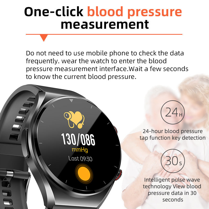 One-Click Blood Sugar Blood Glucose Blood Pressure ECG HRV Heart Rate Monitor Health Smart Watch