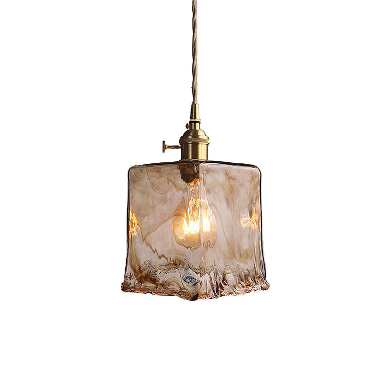 Organic Glass Pendant Light - Brass Accents - Modern Ambient Lighting - Image 7