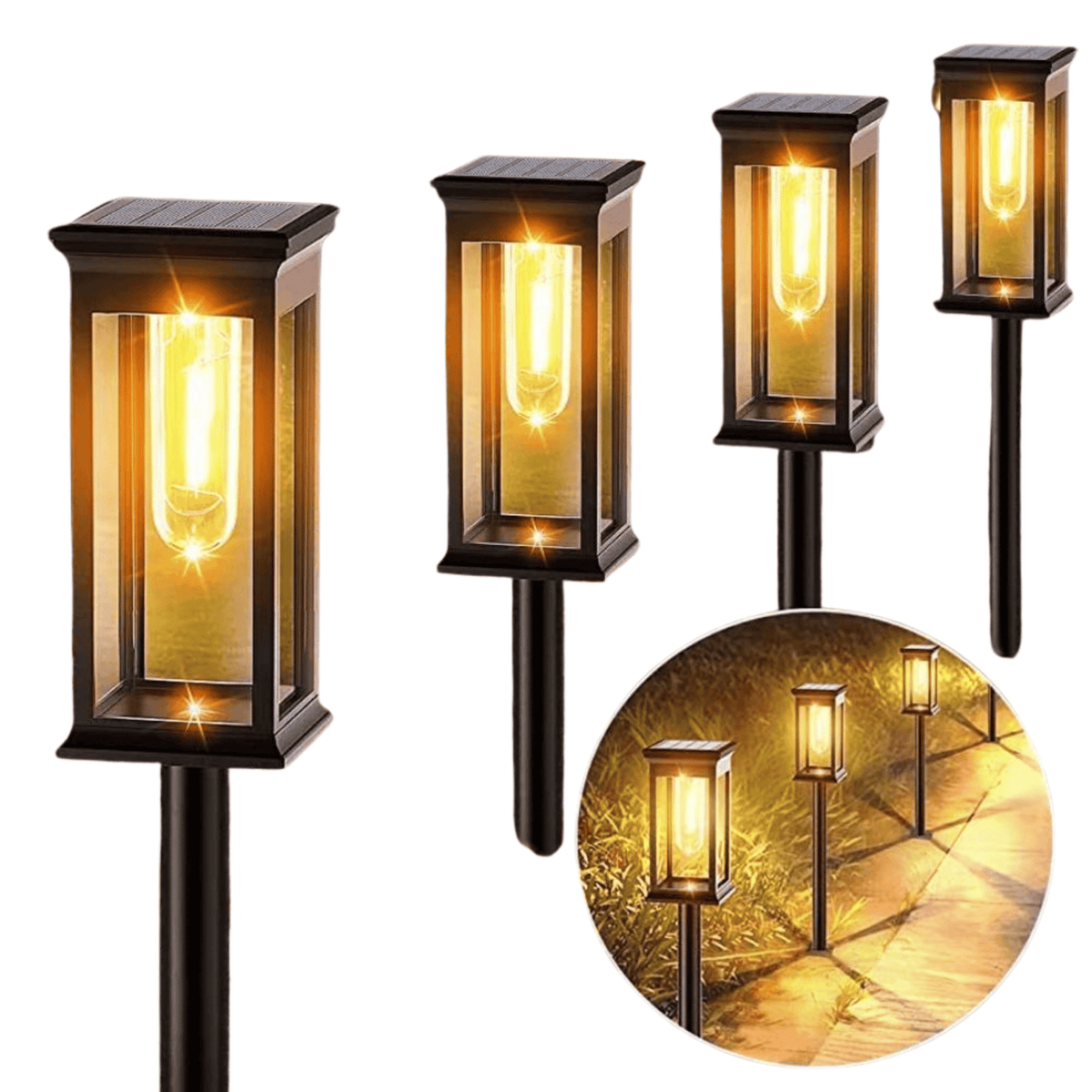 Outdoor ABS Solar LED Path Light Lantern