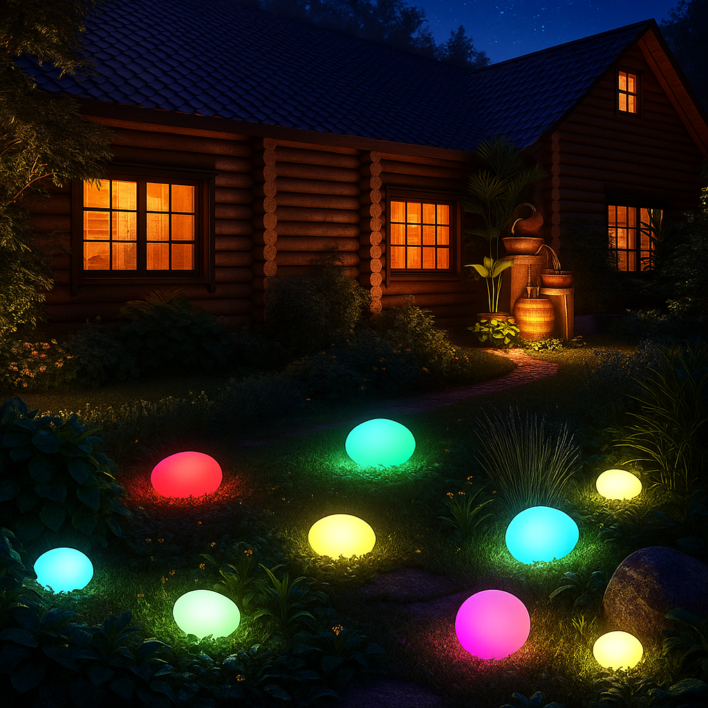Outdoor Globe Lights - LED Garden Lighting - Modern Decor - Image 3
