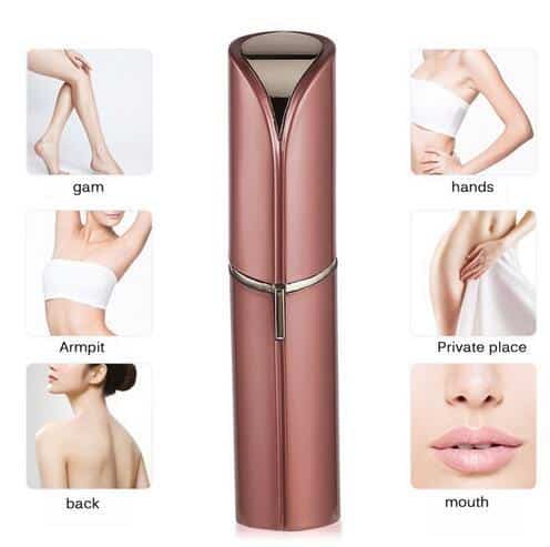 Painless Hair Remover with LED Light – Lipstick-Shaped