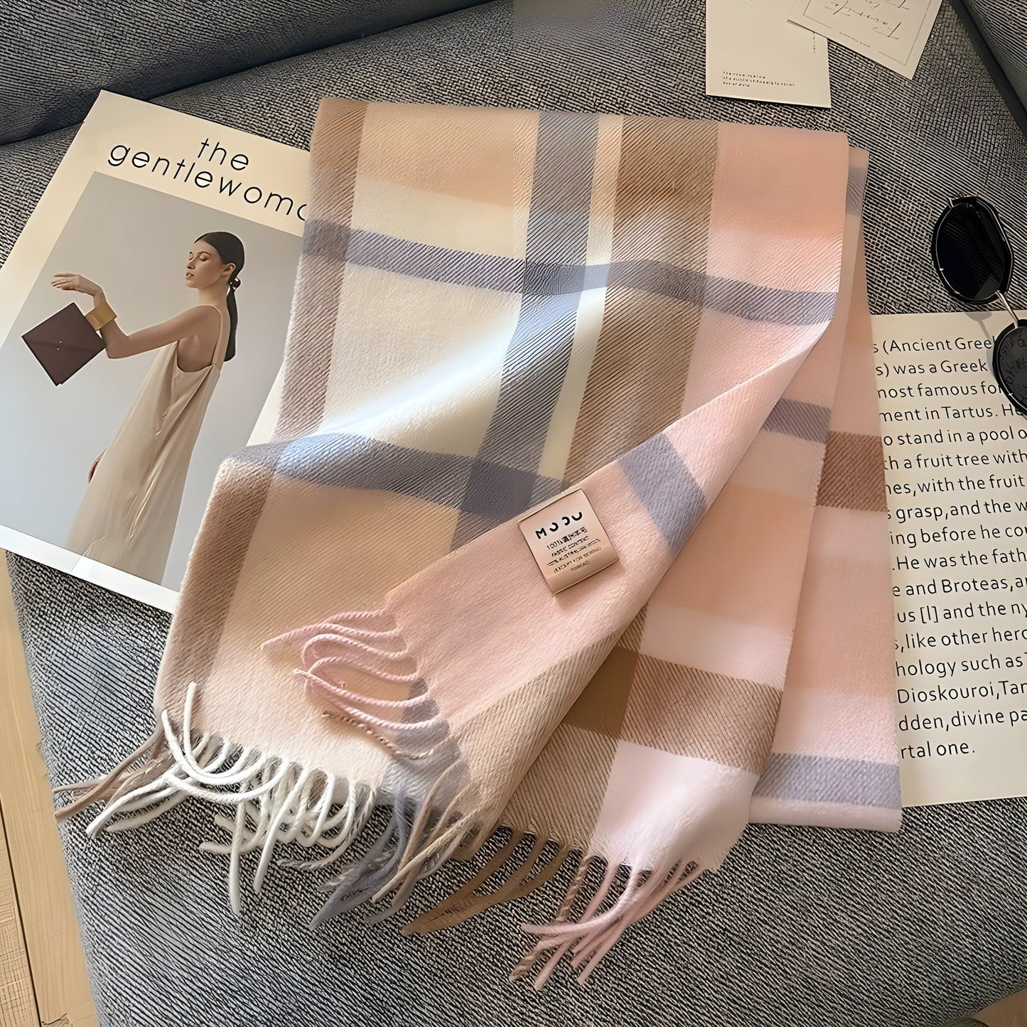 Plaid Cashmere Blend Winter Scarf - Soft and Stylish - Perfect for Women - Image 13