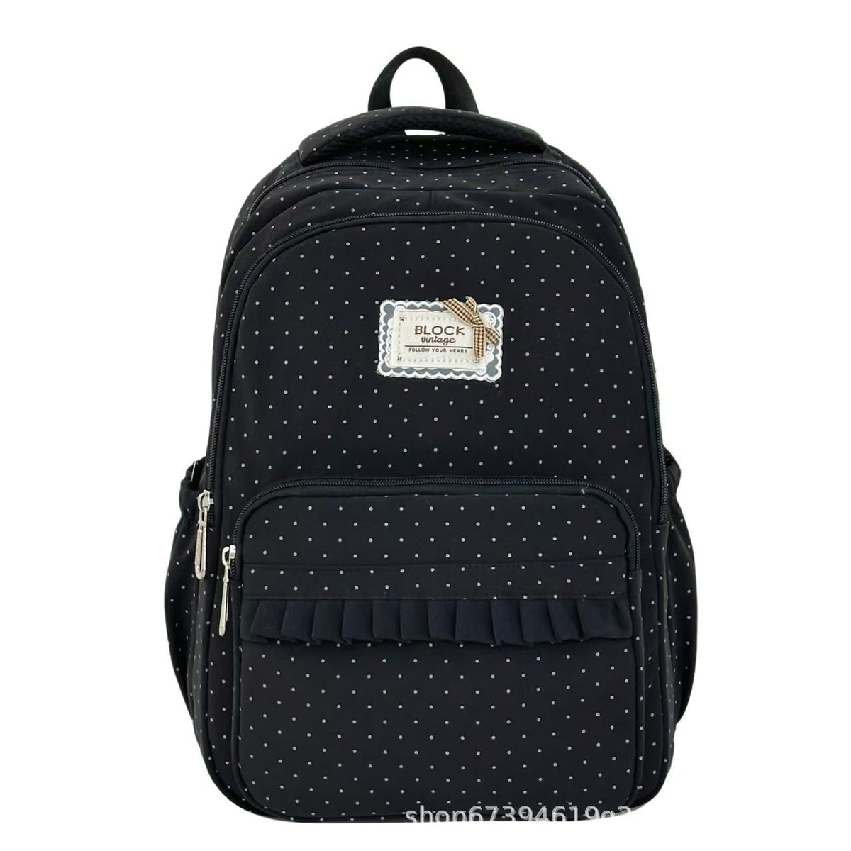 Polka Dot Ruffled Backpack