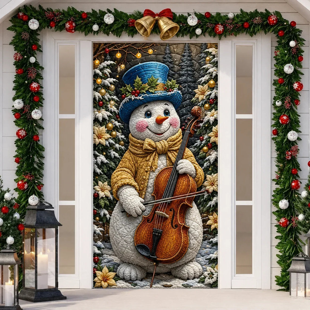 Printed 3D-Effect Christmas Door Cover