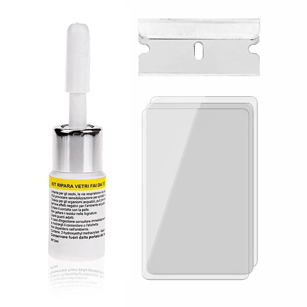 Professional Glass Repair Kit – Innovative Filler Resin and Accessory Set for Vehicle Owners – Ideal for a Stylish and Safe Way to Get Rid of Cracks Without Costly Replacement