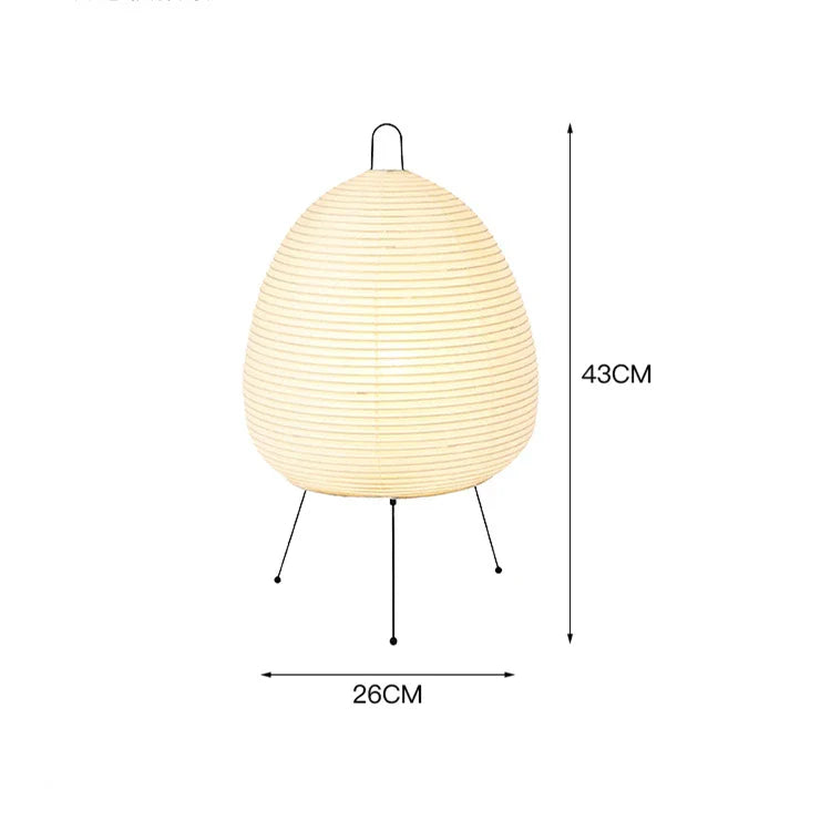 Rice Paper Table Lamp - Japanese Style - Minimalist Bedside Lamp - 30 cm - Image 5