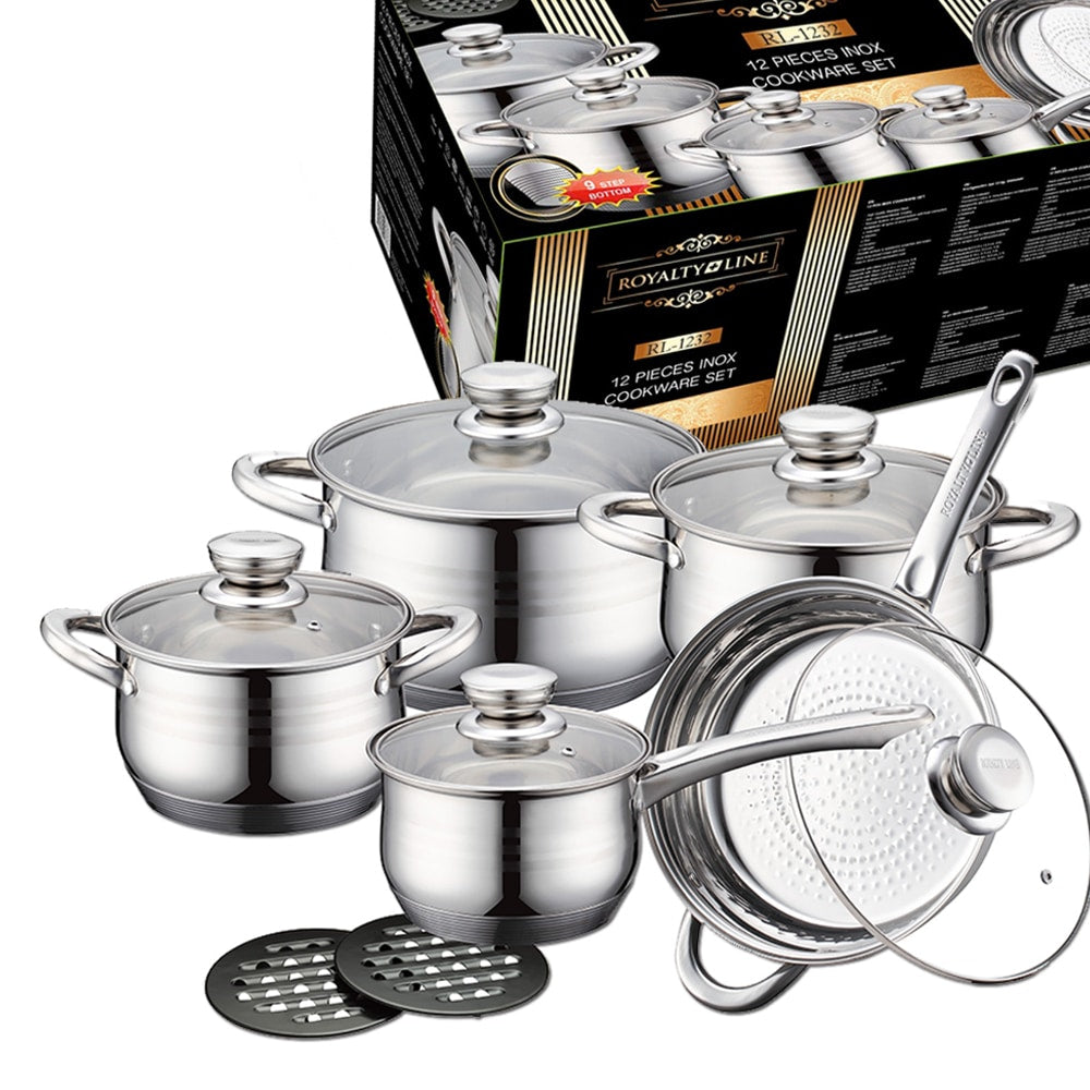 Royalty Line Stainless Steel Cookware Set (12 Pieces)
