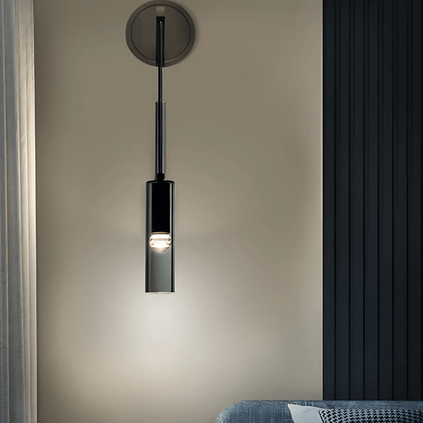 Smoke Glass Pendant Light - Modern Cylinder Hanging Lamp - Minimalist Design - Image 6