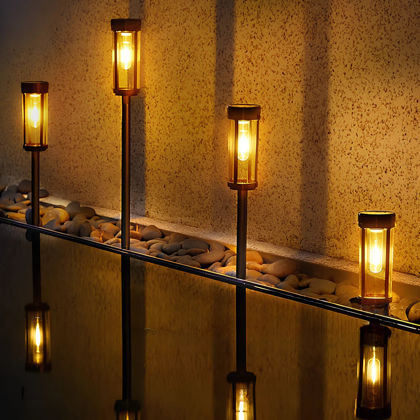 Solar Garden Torch Lights - Modern Pathway Lighting - Outdoor Lamp - Image 5