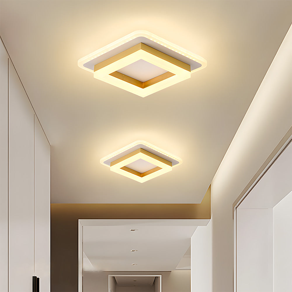 Square LED Ceiling Light - Modern Hallway or Bedroom Flush Mount Fixture - Image 7